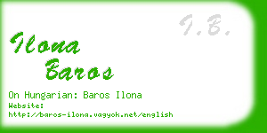 ilona baros business card